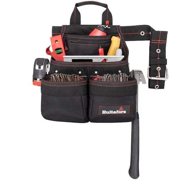 Clc Work Gear CLC Hultafors Work Gear Ballistic Polyester Tool and Nail Bag with Belt Black/Red HT5663 - main